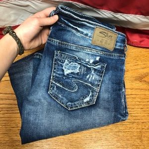Stunning New Distressed 27L Silver Jeans